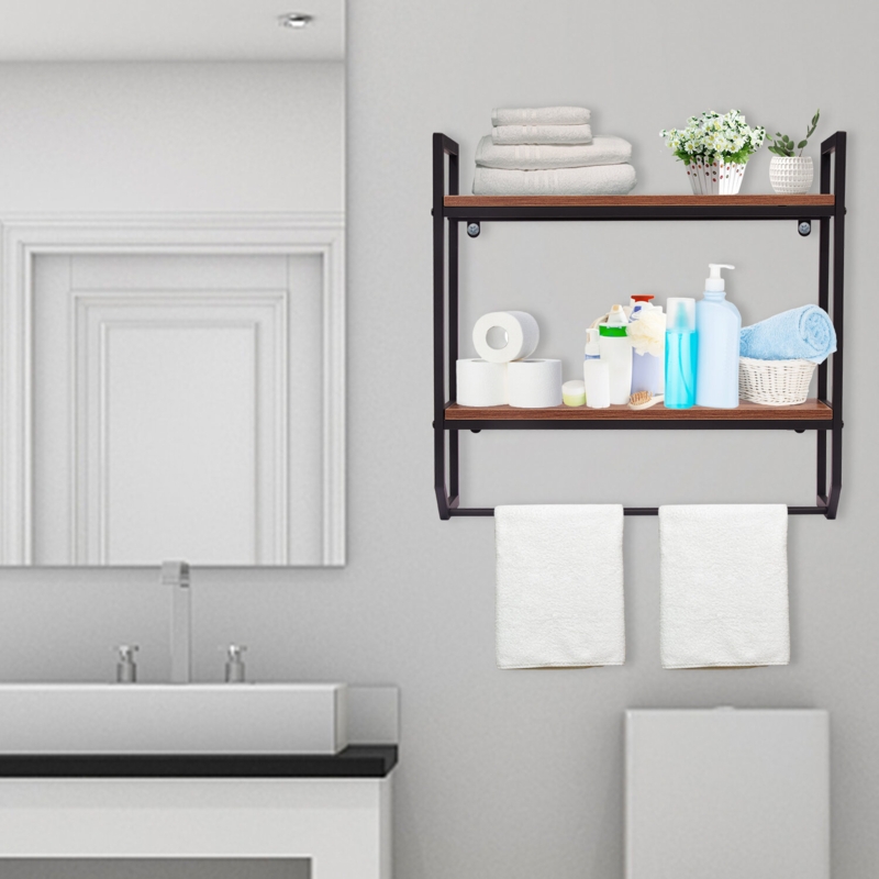 Addario 2 Piece Tiered Shelf with Towel Bar