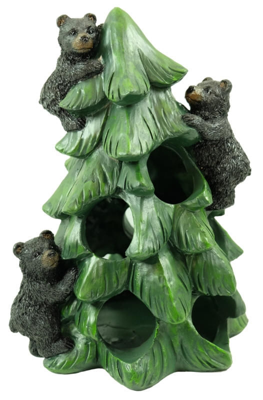Adorable Black Bear Cubs Climbing Pine Tree 9-Slot Single-Use Coffee Pod Holder Organizer