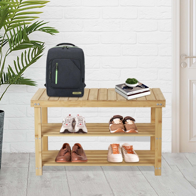 Aidel 3 Tier 12 Pair Wood Shoe Rack