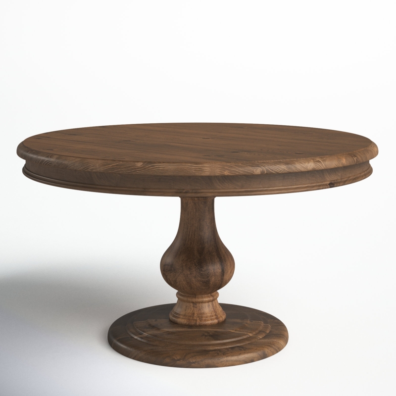Albia 54" Solid Pine Wood Pedestal Dining table