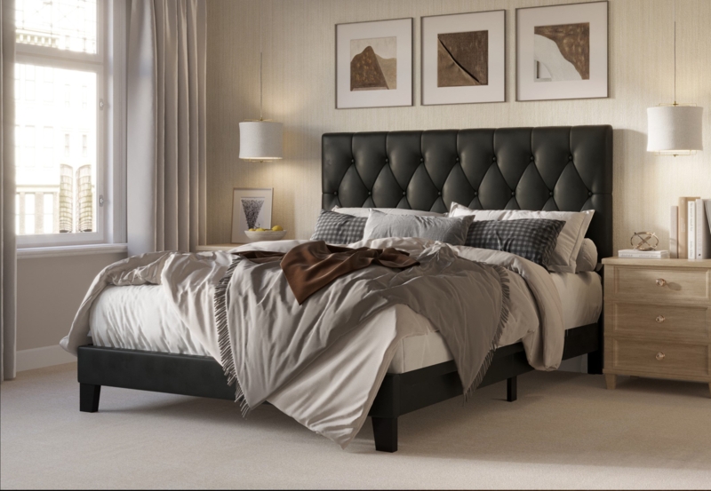 Aleahya Vegan Leather Platform Bed