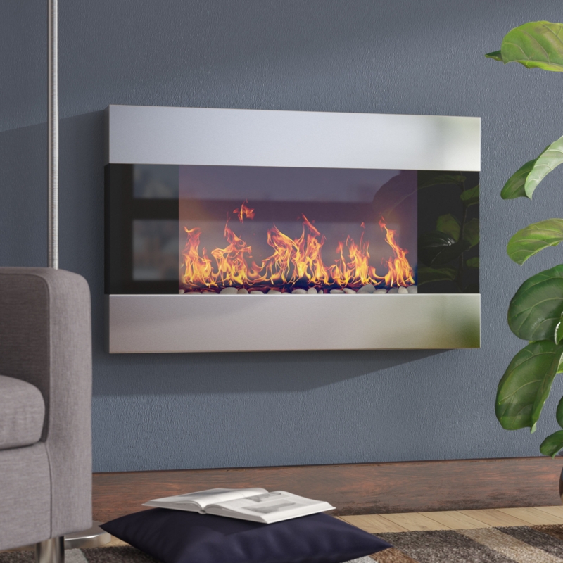 Allmar 36-inch Wall Mount Electric Fireplace with Remote