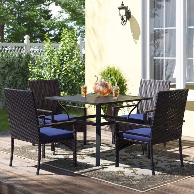 Alyah 4 - Person Square Outdoor Dining Set with Cushions