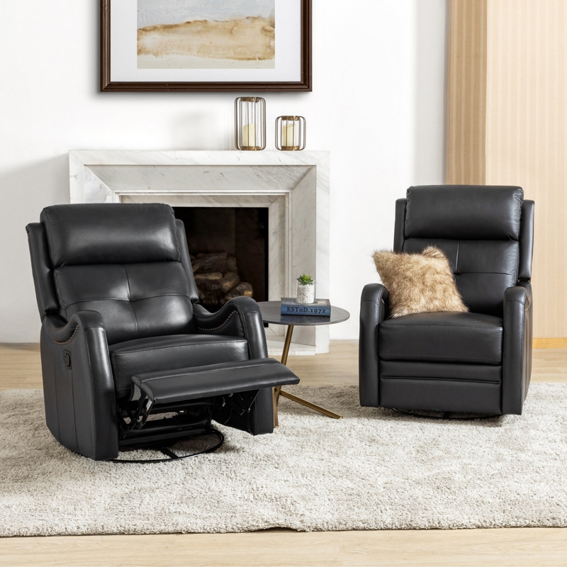 Amaty 28.3" Wide Genuine Leather Manual Standard Recliner