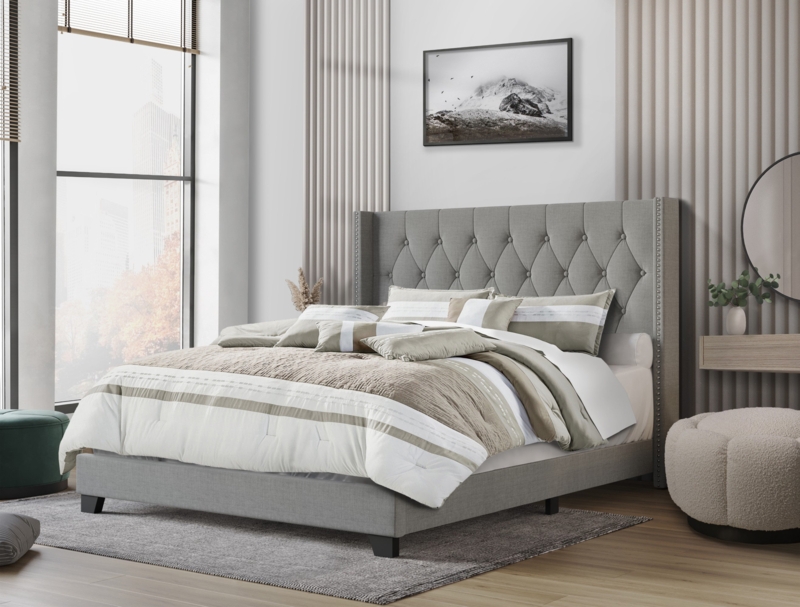 Amberlee Upholstered Wingback Bed