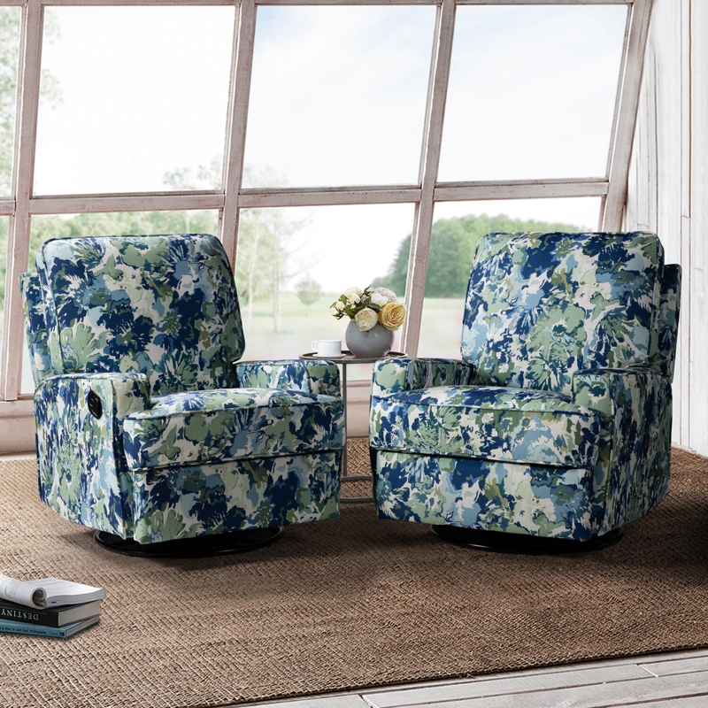 Amorita 30" Wide Manual Swivel Standard Nursery Rocking Recliner Chair