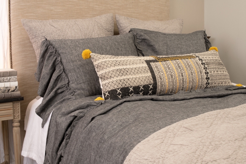 Anbi Pom-poms Cotton Throw Pillow