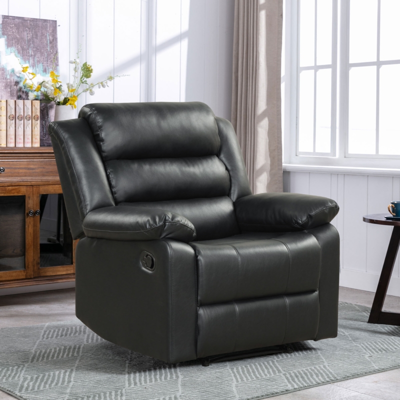 Annettia 37'' Wide Super Soft Vegan Leather Manual Recliner