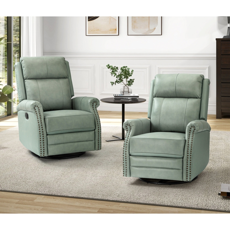 Anouschka 30.5" Wide Genuine Leather Manual Recliner