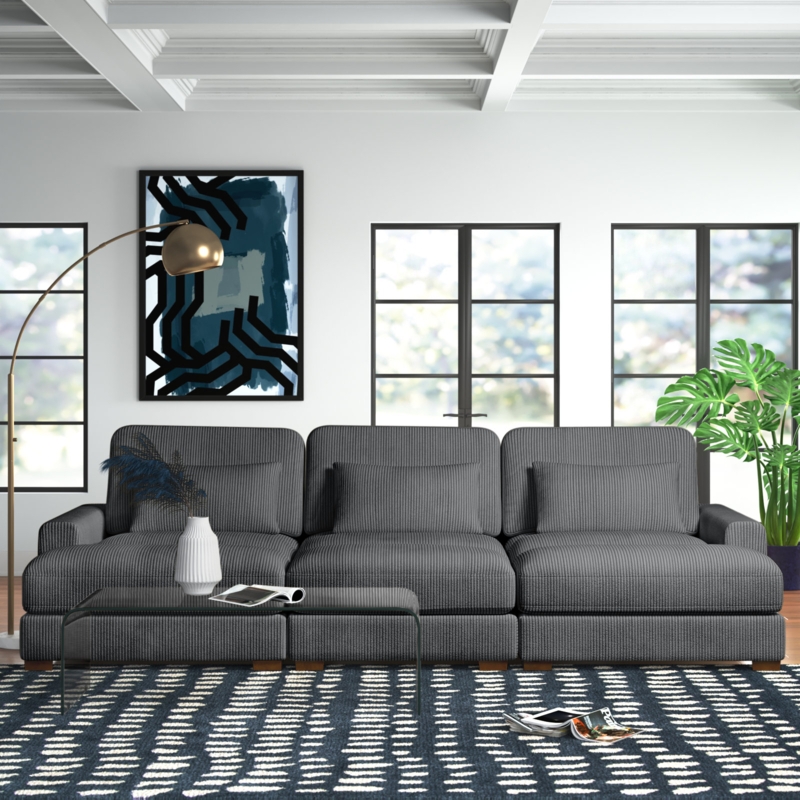 Antravian 127.5'' Corduroy Sofa