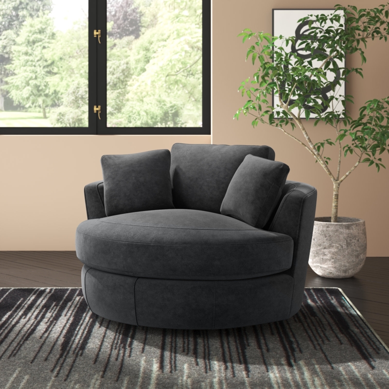 Ardian 54" Wide Swivel Barrel Chair and a Half