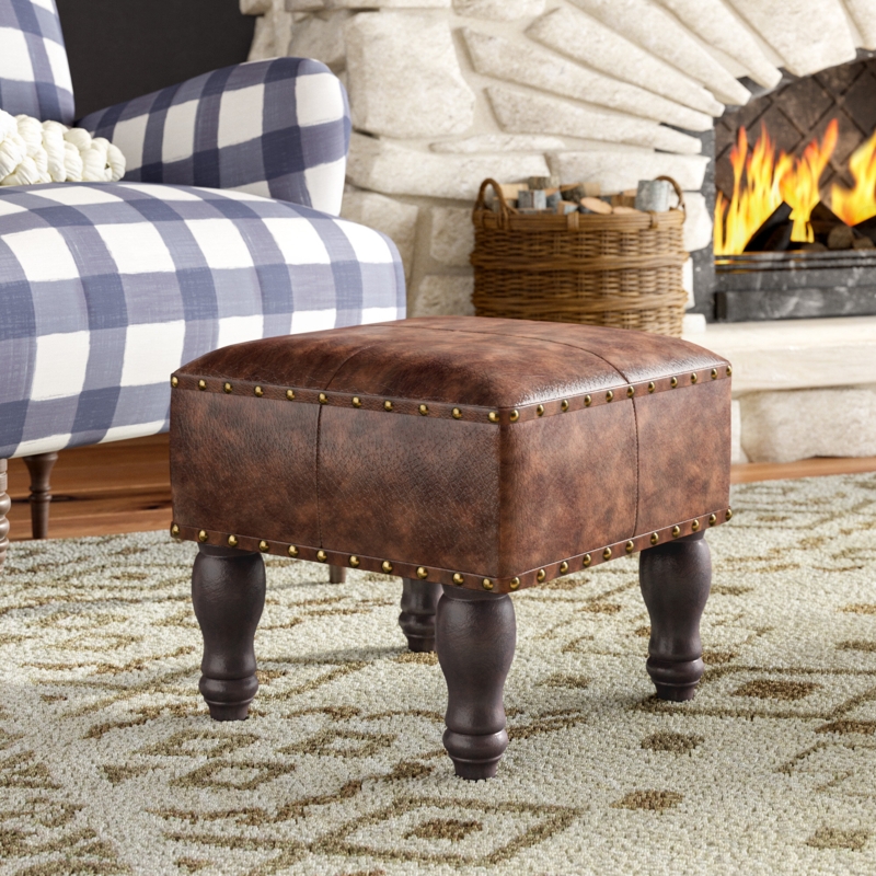 Arielly Faux Leather Ottoman