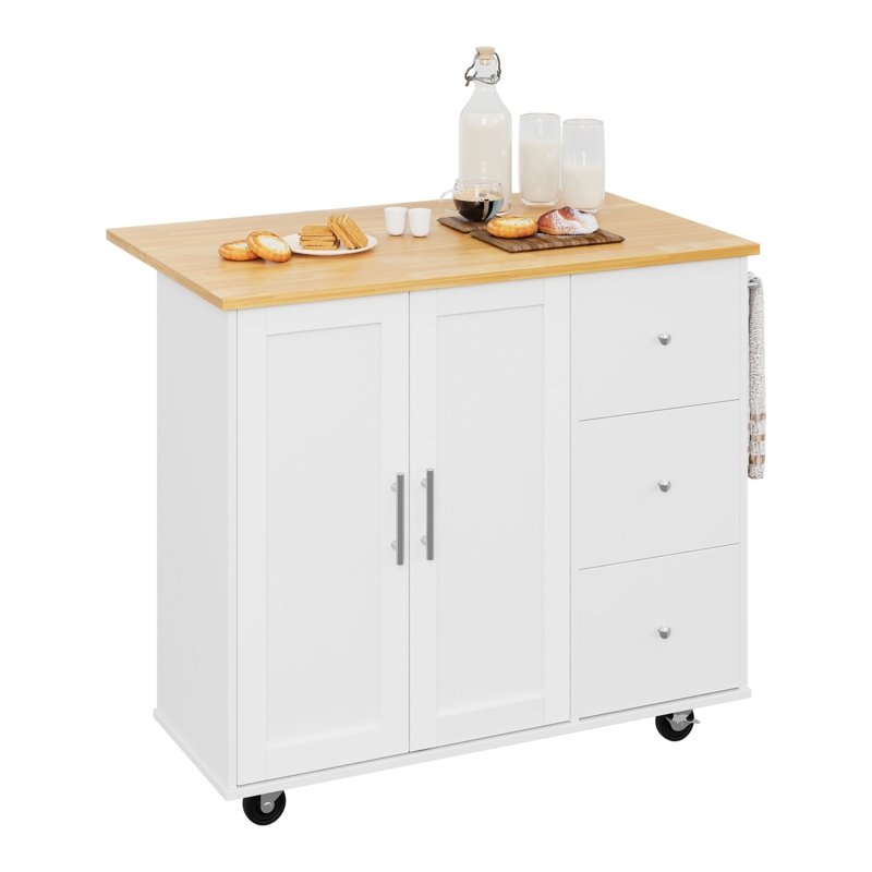 Arnola Wood Kitchen Island Cart