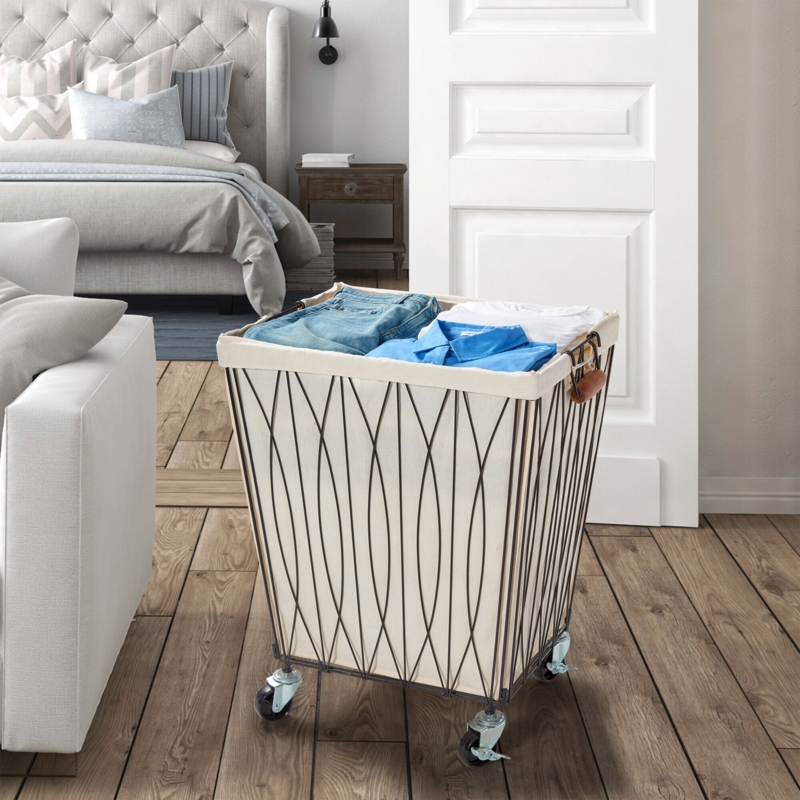 Metal Laundry Basket On Wheels