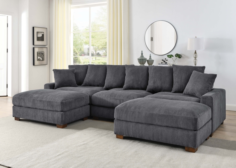 Ashira 5 - Piece Corduroy Sectional