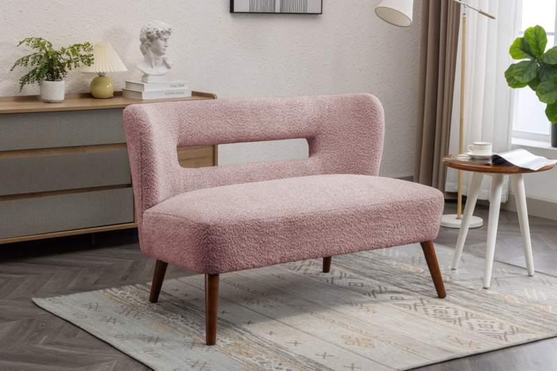 Ashyia 45.47'' Loveseat with Rubberwood Legs