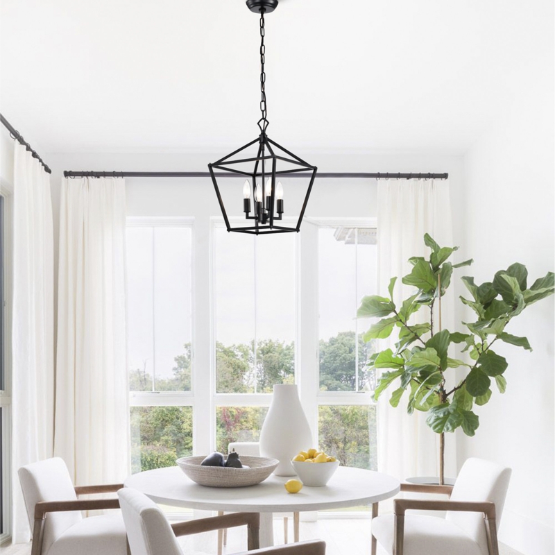 Aspen 4 - Light Dimmable Lantern Geometric Chandelier