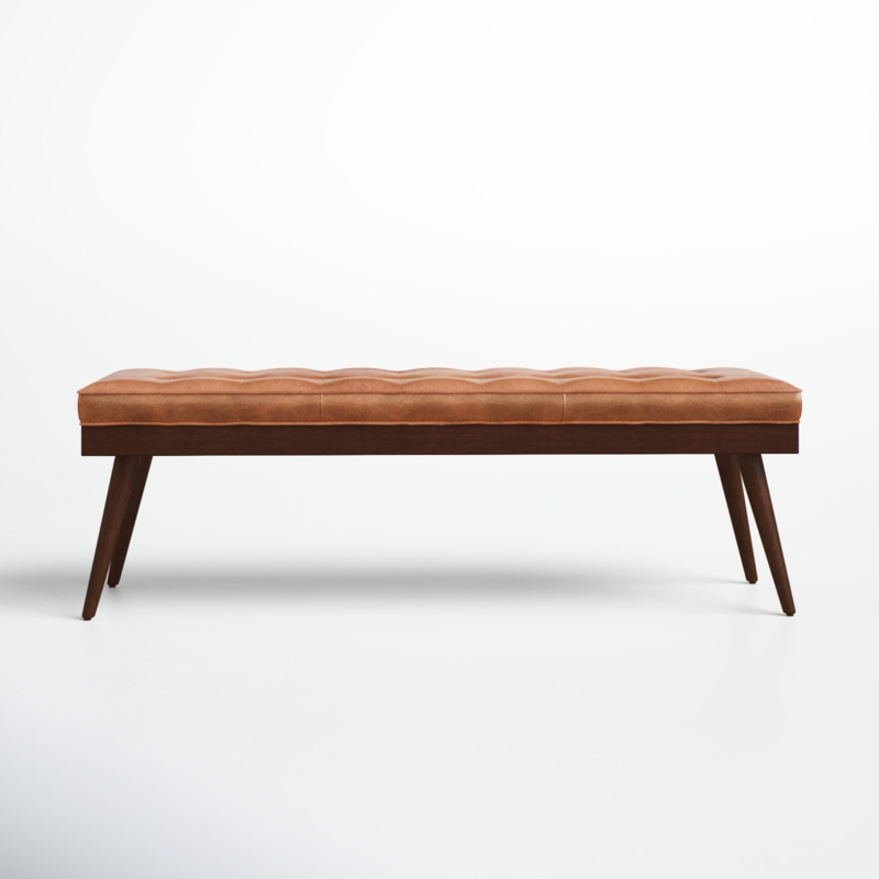 Athan Full-Grain Italian Genuine Leather Bench