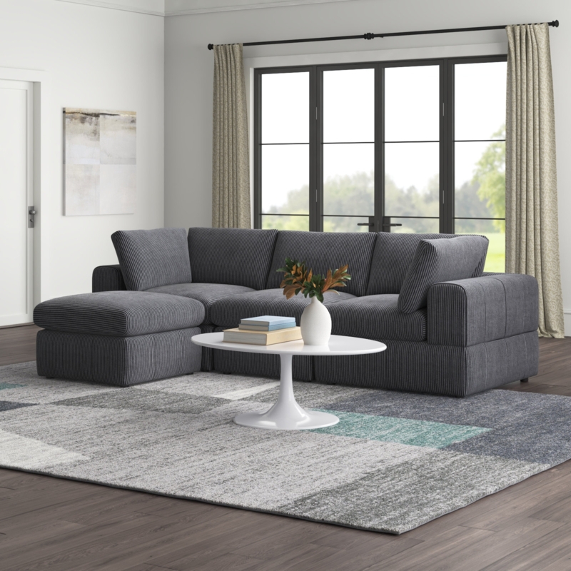 Atianna 4 - Piece Corduroy Sectional