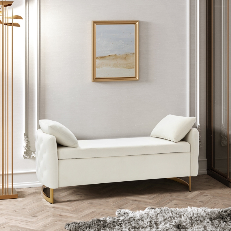 Avera Upholstered Flip Top Storage Bench