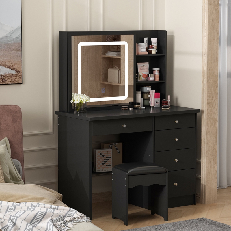 Awilda 53.5'' H X 39.4'' W X 19.7'' D Vanity Set with Stool and Mirror