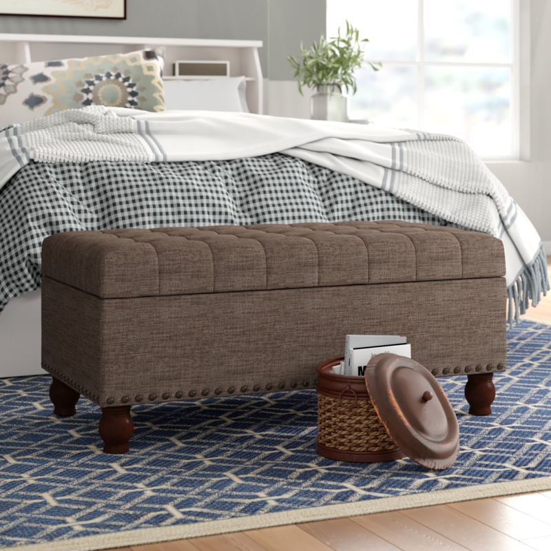 Bally Upholstered Hinged-lid Storage Ottoman Bench