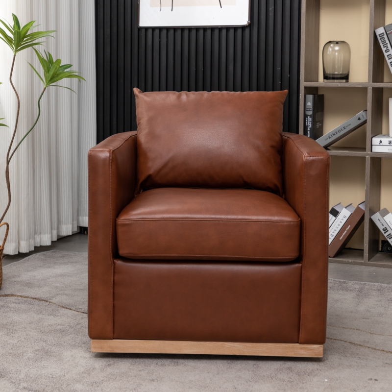 Beaney 29'' Wide Genuine Leather Top Grain Leather Swivel Armchair