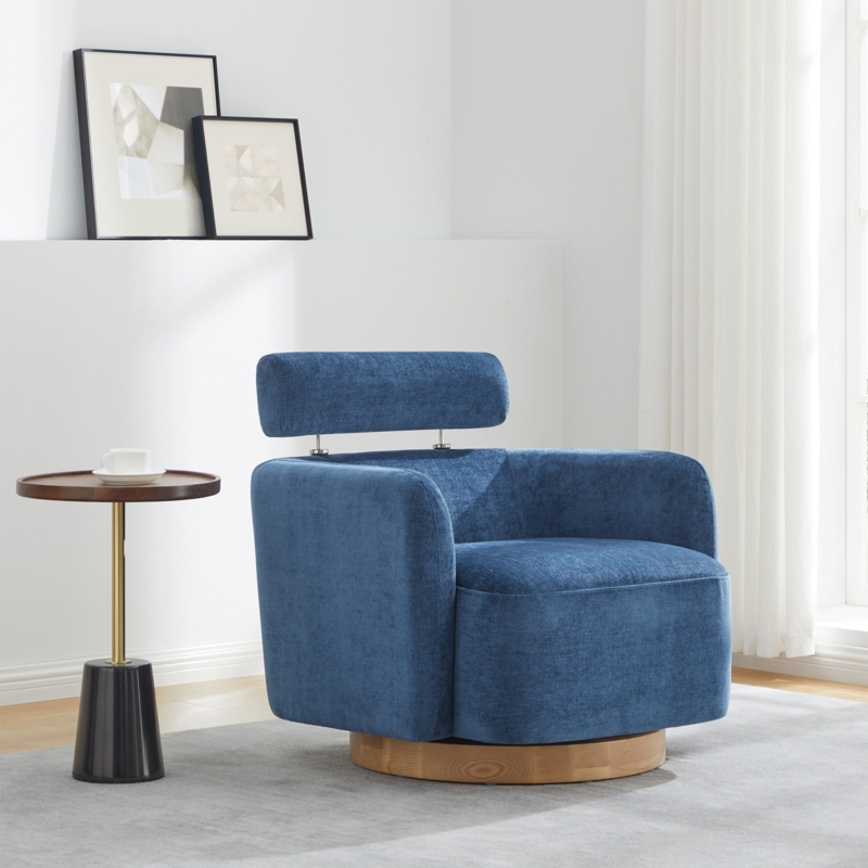 Becerril Upholstered Swivel Barrel Chair