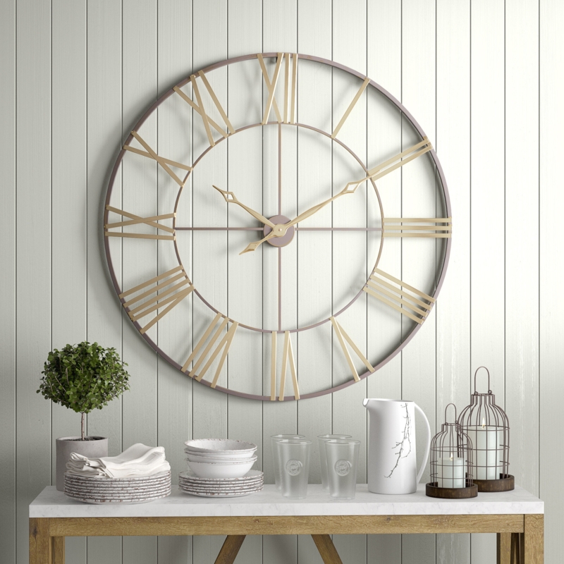Bedford Round Metal Farmhouse Wall Clock