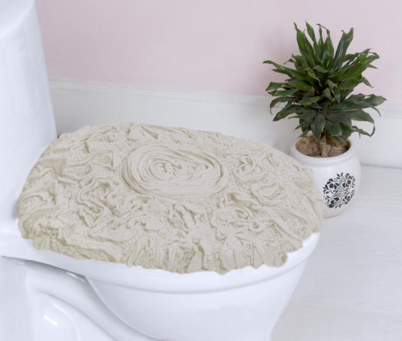 Bell Flower Collection 100% Cotton Bath Rug with Spray Latex Backing