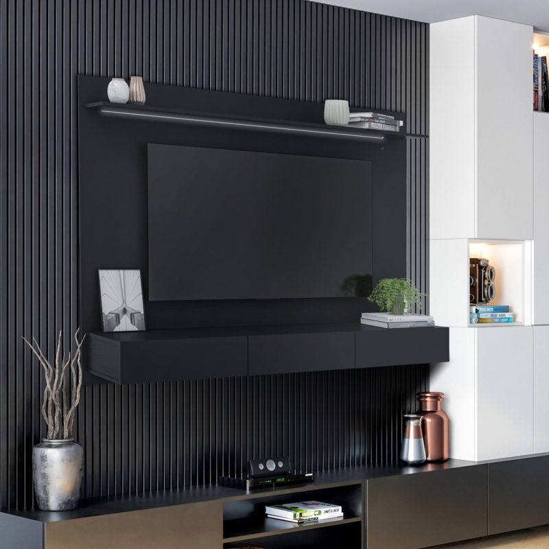 Benne Floating Entertainment Center, Floating TV Stand, Wall Mounted Entertainment Center for 70" TV