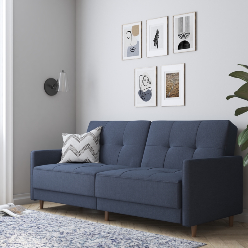 Besnard Twin 76'' Upholstered Cushioned Convertible Sofa
