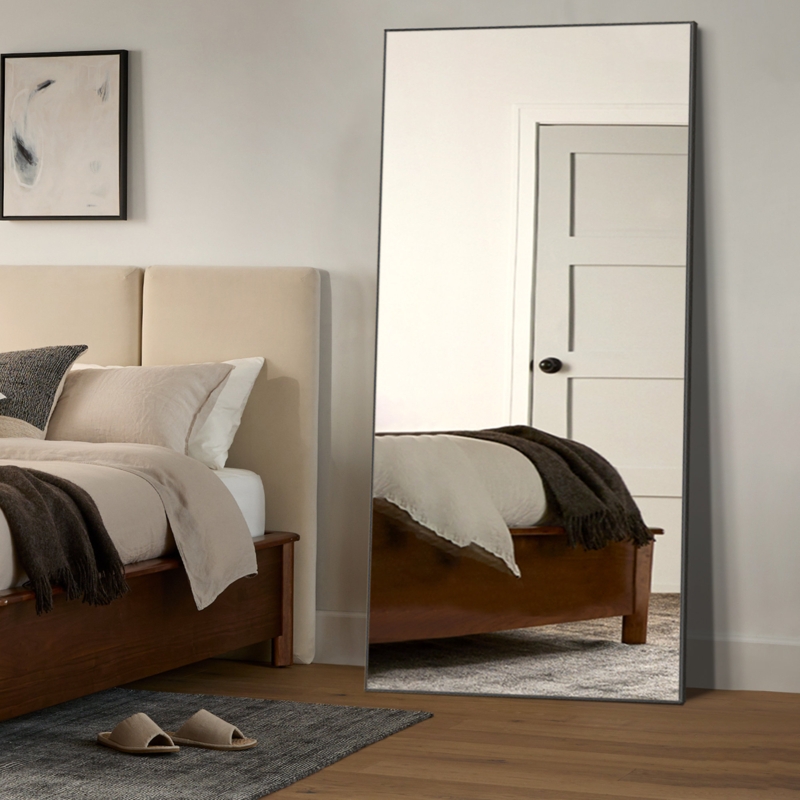 Bethney Rectangle Metal Full Length Floor and Wall Mirror