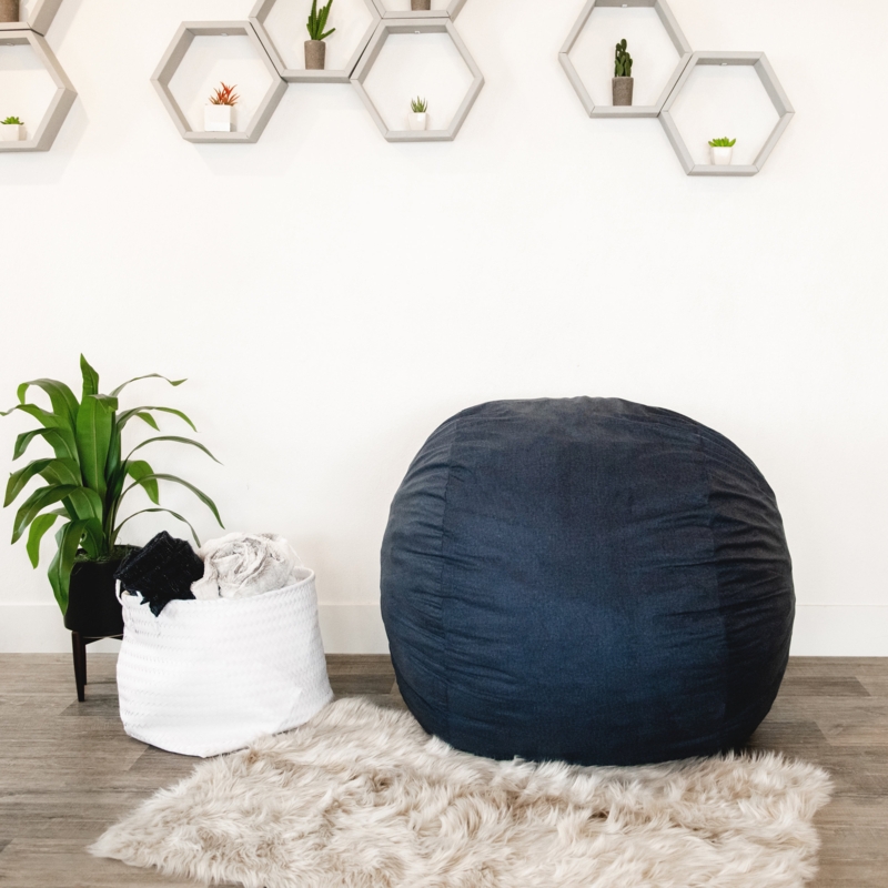 Big Joe Medium 3 Foot Foam Filled Bean Bag Chair with Soft Removeable Cover