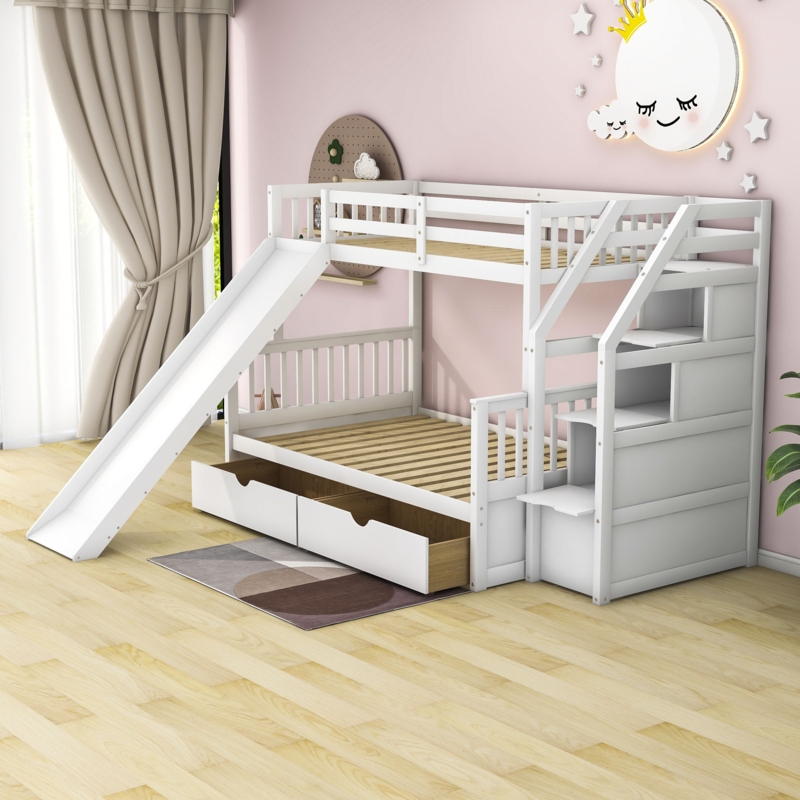Bilmar Kids Twin Over Full Bunk Bed with Drawers