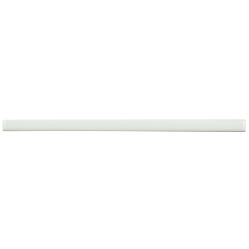 Blanco 7 7/8" x 3/8" Ceramic Pencil Liner Tile Trim in White