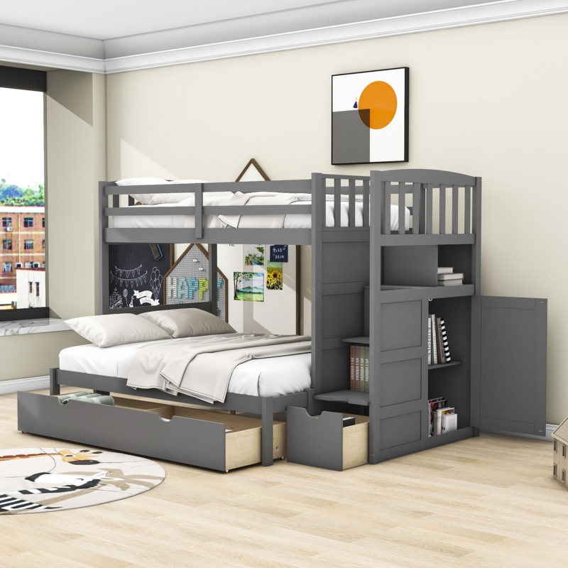 Blassingame Kids Twin Over Full Bunk Bed with Drawers