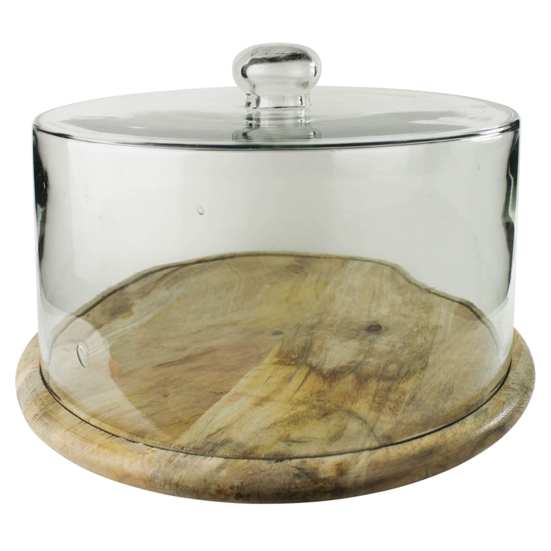 Bodega Glass and Wood Cake Stand