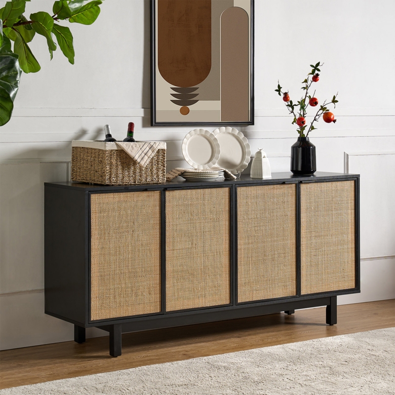 Branstetter 63'' Wide Sideboard with LED Light and Wine Cabinet