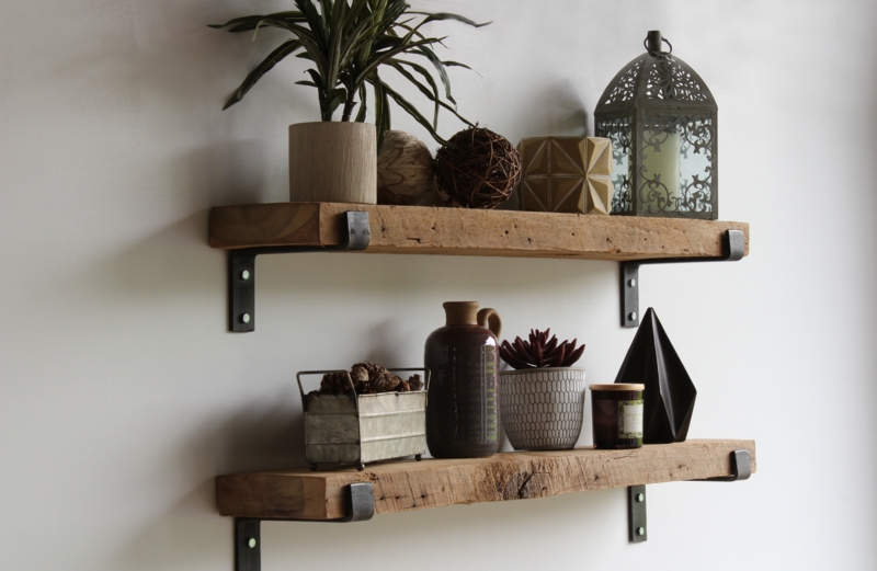Brennon 2 Piece Reclaimed Barn Wood Accent Shelf