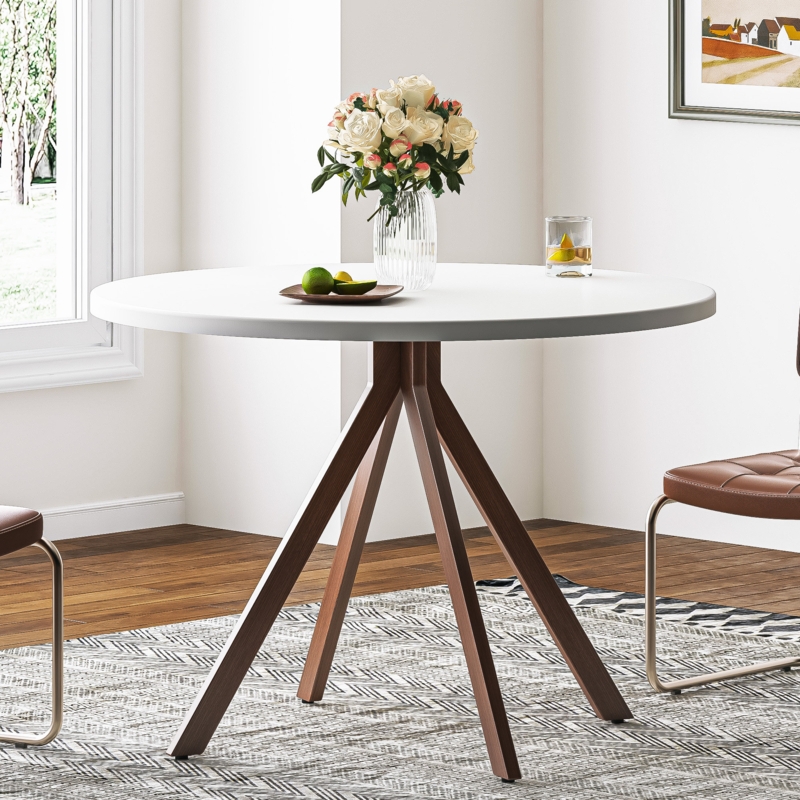 Breshia Round Metal Base Dining Table