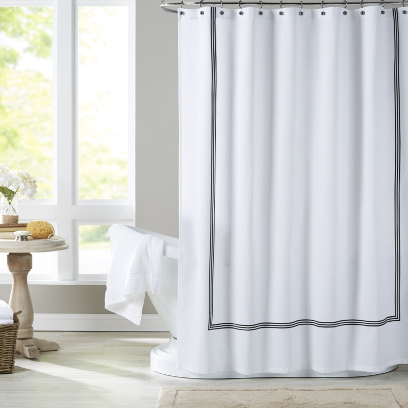 Brookhhurst Cotton Blend Geometric Shower Curtain