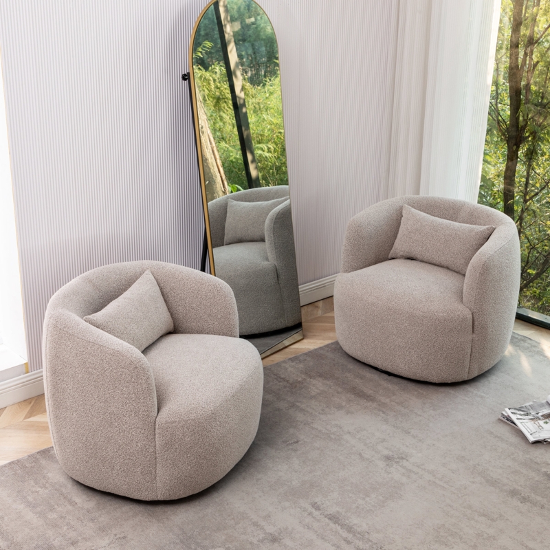 Bruschi 34" Wide Polyester Upholstered Swivel Armchair