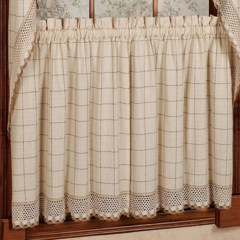 Burrigan Plaid Cotton Cabin/Cottage 30'' W Cafe Curtain (Set of 2)