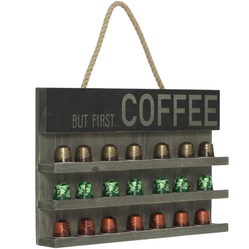 BUT FIRST COFFEE Hanging Coffee Pod Holder