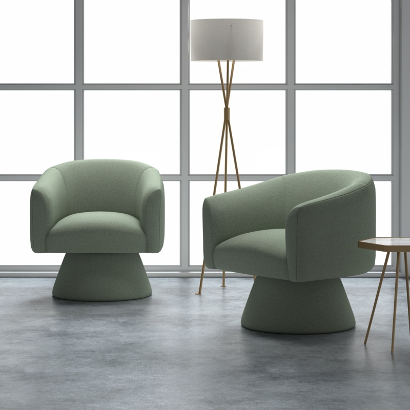 Caleigha Upholstered Swivel Barrel Chair