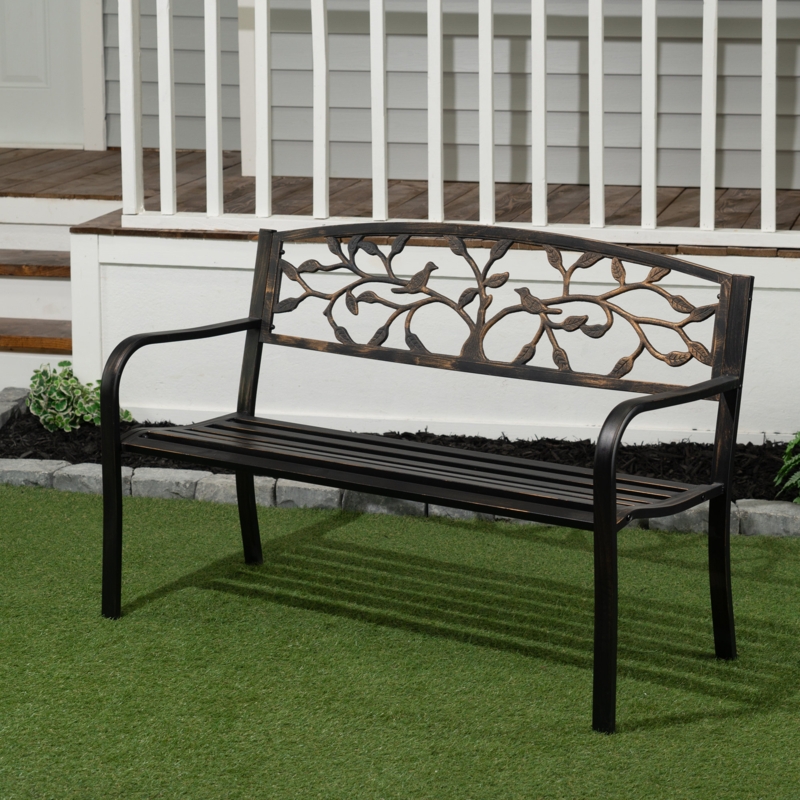 Calliope Metal Outdoor Bench