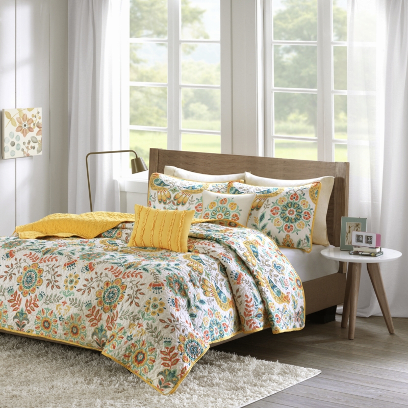 Cannady No Floral Coverlet Set
