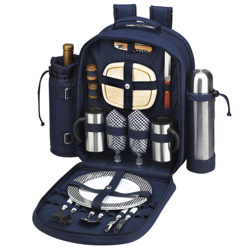 Canvas Picnic Backpack , Service for 2
