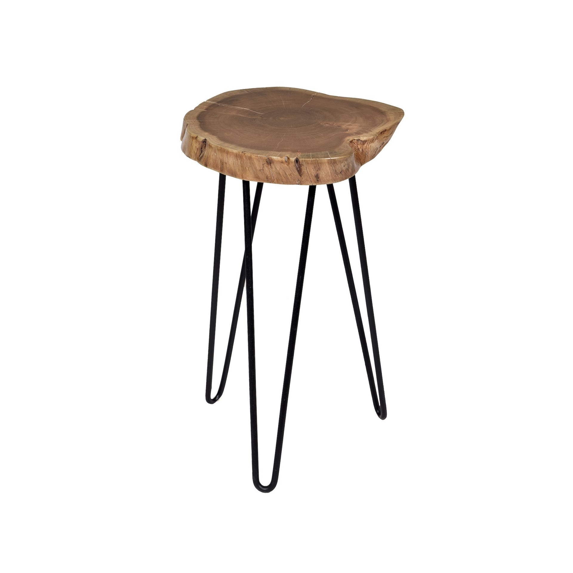 Carolina Living Seti Live Edge Accent Table, Black